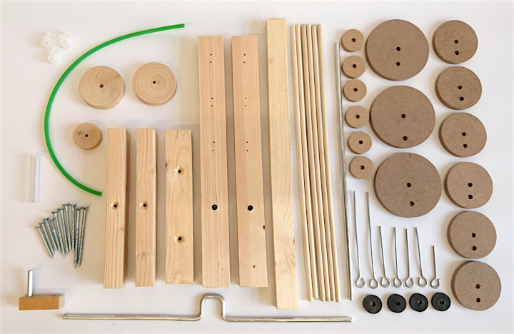 All the kit components laid flat on a table