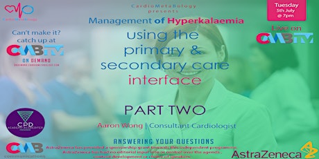 Managing Hyperkalaemia with a Primary & Secondary care  interface - Part 2 tickets