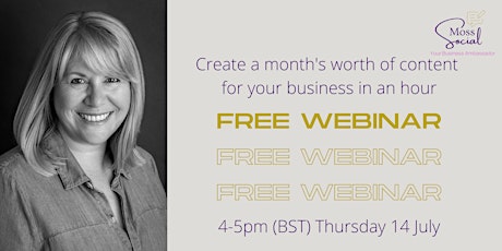 Create a month's worth of content for your business in an hour tickets