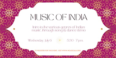 Music of India  (Lecture-demonstration)