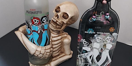 Get your Slump on!  Create a Day of the Dead Wine Bottle Treat Tray!