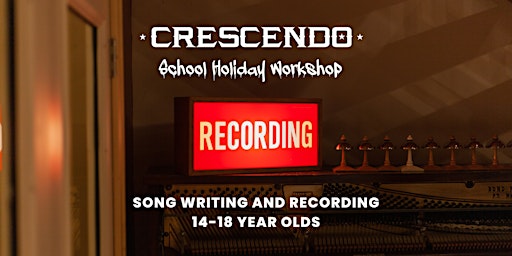 Write and record a song - 2 Day holiday Workshop 14-18yr olds