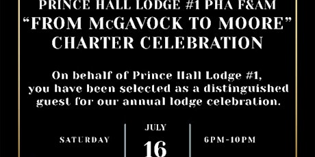 Prince Hall Lodge #1 PHA F&AM  "From McGavock To Moore" tickets