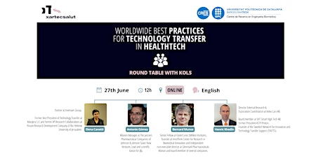 Imagem principal de Roundtable "WORLDWIDE BEST PRACTICES  FOR TECH TRANSFER  IN HEALTHTECH"