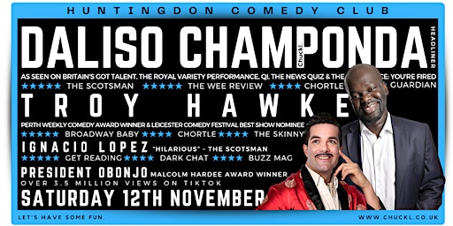 Huntingdon Comedy Club with Daliso Champonda & Troy Hawke