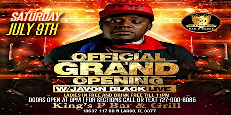 Javon Black  Live at Kings P Bar & Grill Grand Opening!!! tickets