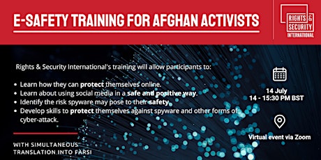 E-safety training for Afghan activists tickets