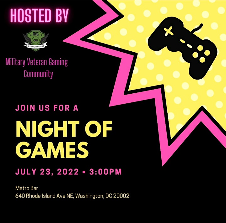 Military Veteran Gaming Event at metro bar. All are welcomed 