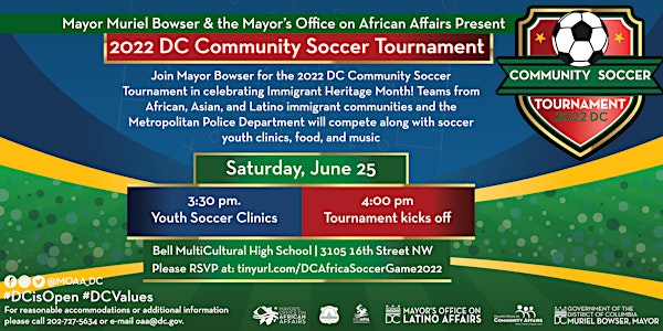 MOAA Presents: 2022 DC Community Soccer Tournament