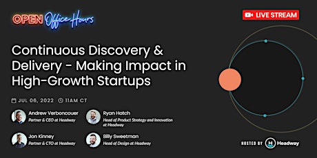 Continuous Discovery & Delivery - Making Impact in High-Growth Startups tickets