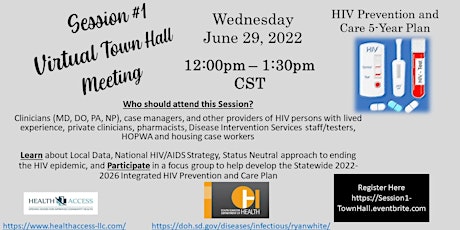 Session 1 Virtual TownHall-HIV Prevention and Care Planning tickets