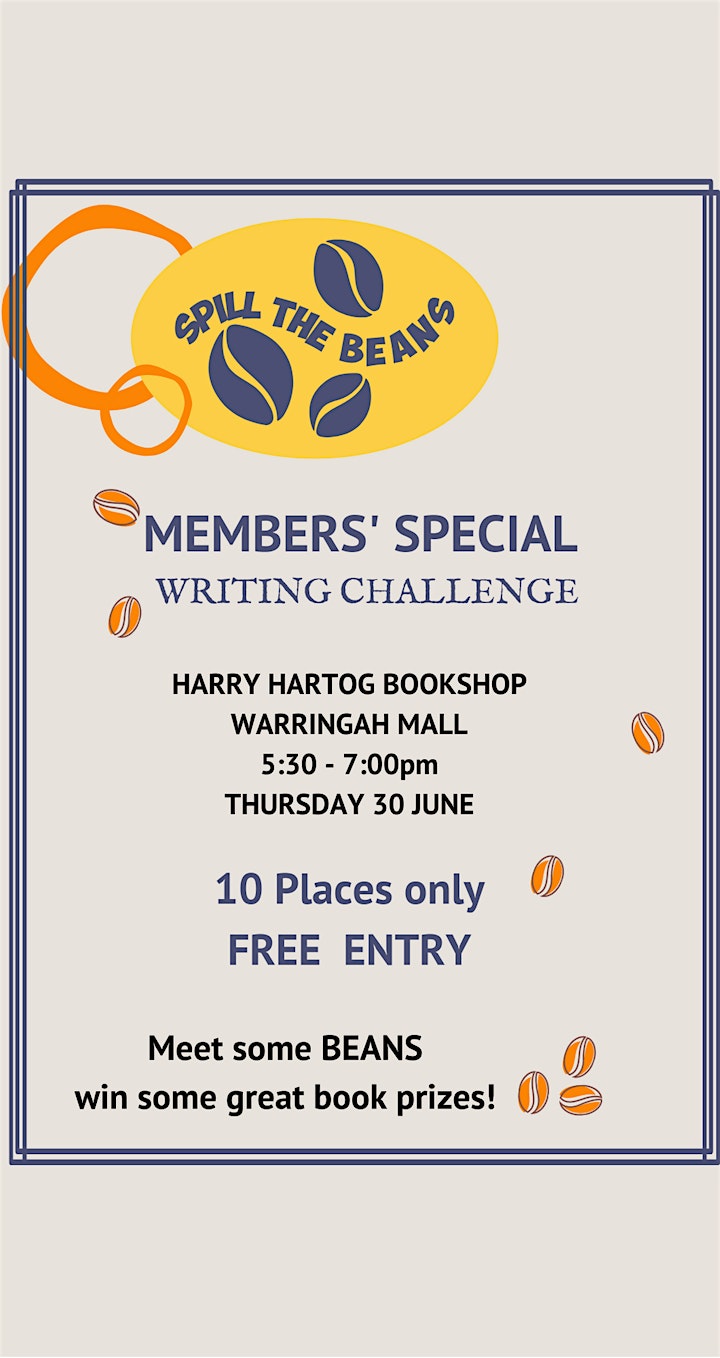 POSTPONED EVENT Spill the Beans Writing Challenge @ Harry Hartog image