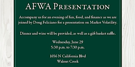AFWA / First Republic Bank Economic Update and Mixer tickets