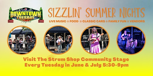 Strum Shop Community Stage at Roseville's Downtown Tuesday Nights