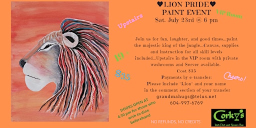 Lions Pride Acrylic Paint Event