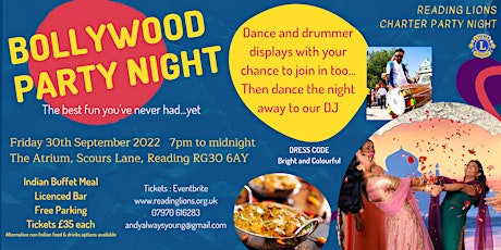 Bollywood Party Night from Reading Lions tickets