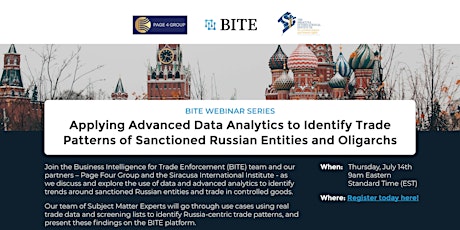 Using Advanced Analytics to Track Trade Flow of Sanctioned Russian Entities Tickets