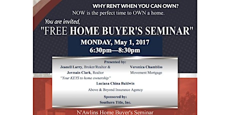 "HOME BUYER'S SEMINAR"  by N'Awlins Realty Boutique LLC (Westbank) primary image