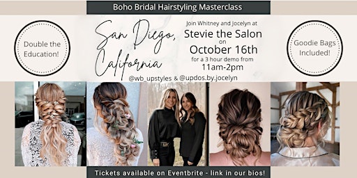 Boho Bridal Hairstyling Masterclass with @wb_upstyles and @updos.by.jocelyn