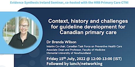 ESI Seminar with Dr Brenda Wilson, co-hosted with the HRB Primary Care CTNI tickets