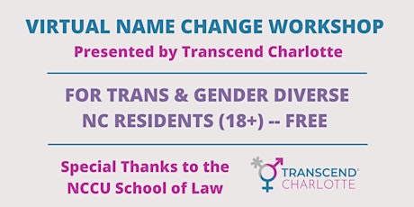 Virtual Name Change Workshop For Trans & Gender Diverse NC Residents (18+) tickets