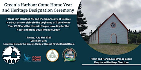 Green's Harbour Come Home Year and Heritage Designation Ceremony