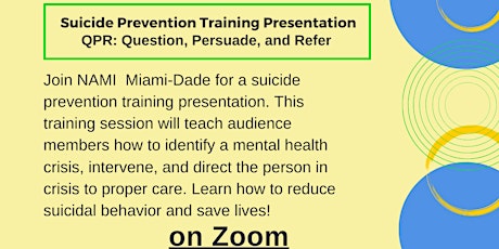 Free Virtual Suicide Prevention Training Presentation tickets