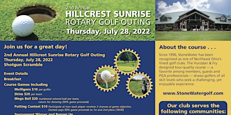 Hillcrest Rotary Annual Golf Outing tickets