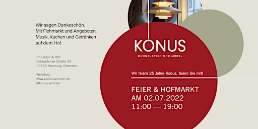 25 Jahre-Feier & Möbelflohmarkt bei Konus Wohnen