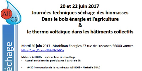 Journée technique séchage des biomasses bois énergie et agricole