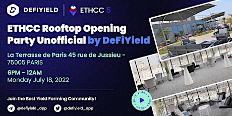 ETHCC Rooftop Opening Party 2022 Unofficial by DeFiYield billets