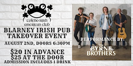 Imagem principal do evento Toledo Irish Club takes over The Blarney Irish Pub with The Byrne Brothers!