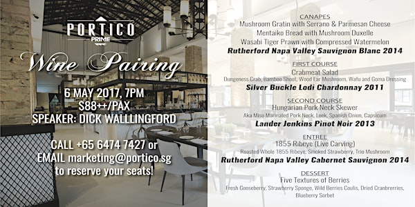 USA Wine Dinner 6th May 2017 by Portico and Certain Cellars