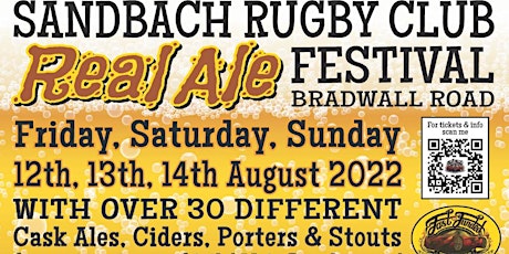 Sandbach RUFC Real Ale Festival August 2022 tickets