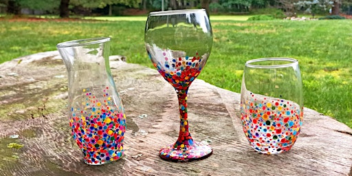 Dot Painting - Wine Glass or Vase