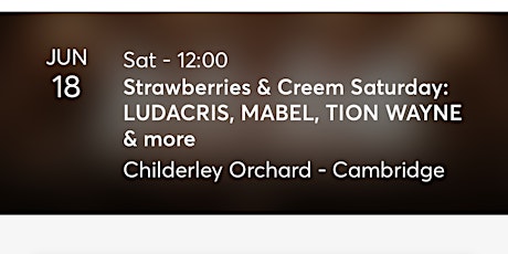 2 Strawberry’s And Creem VIP Saturday tickets
