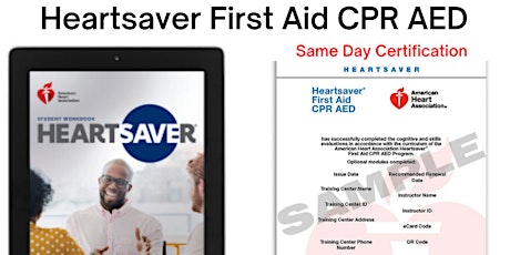 Heartsaver First Aid CPR AED tickets