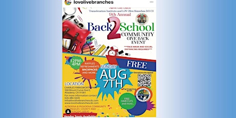 9  ANNUAL BACK 2 SCHOOL GIVE AWAY COMMUNITY EVENT tickets