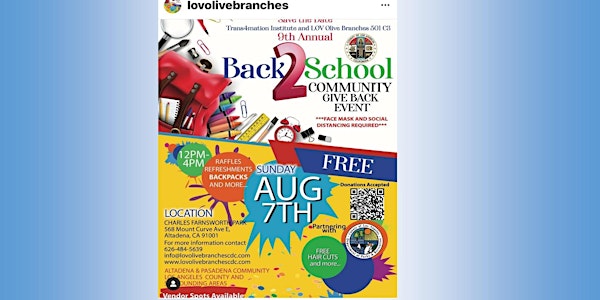 9  ANNUAL BACK 2 SCHOOL GIVE AWAY COMMUNITY EVENT