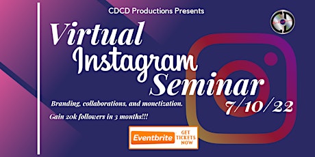 Virtual Instagram Seminar - CDCD Productions Tickets