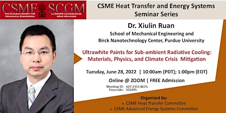 CSME Heat Transfer and Energy Systems Seminar Series Tickets