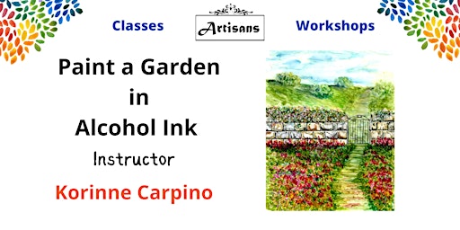 Learn to Paint a Countryside Garden with Alcohol Inks