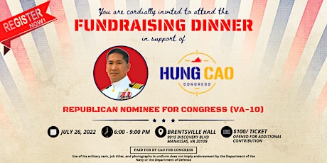 FUNDRAISING DINNER WITH HUNG CAO tickets