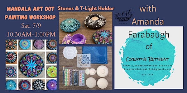 Mandala Art Dot Painting Workshop: Stones & Tea Light Holder w/ Amanda