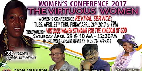 Imagem principal de Virtuous Women Conference 2017 presented by Zion Mission Worldwide Ministries