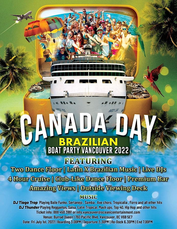 Canada Day Brazilian Boat Party Vancouver 2022 image
