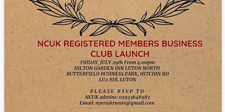 NCUK Registered Members Business Club Launch tickets