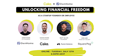 Unlocking financial freedom as a Startup Founder or Employee. tickets