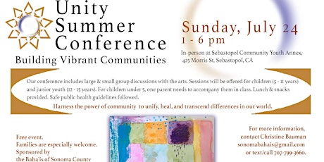 Unity Summer Conference-Building Vibrant Communities tickets