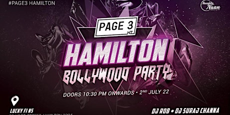 Imagem principal do evento PAGE3 HAMILTON - Bollywood Party